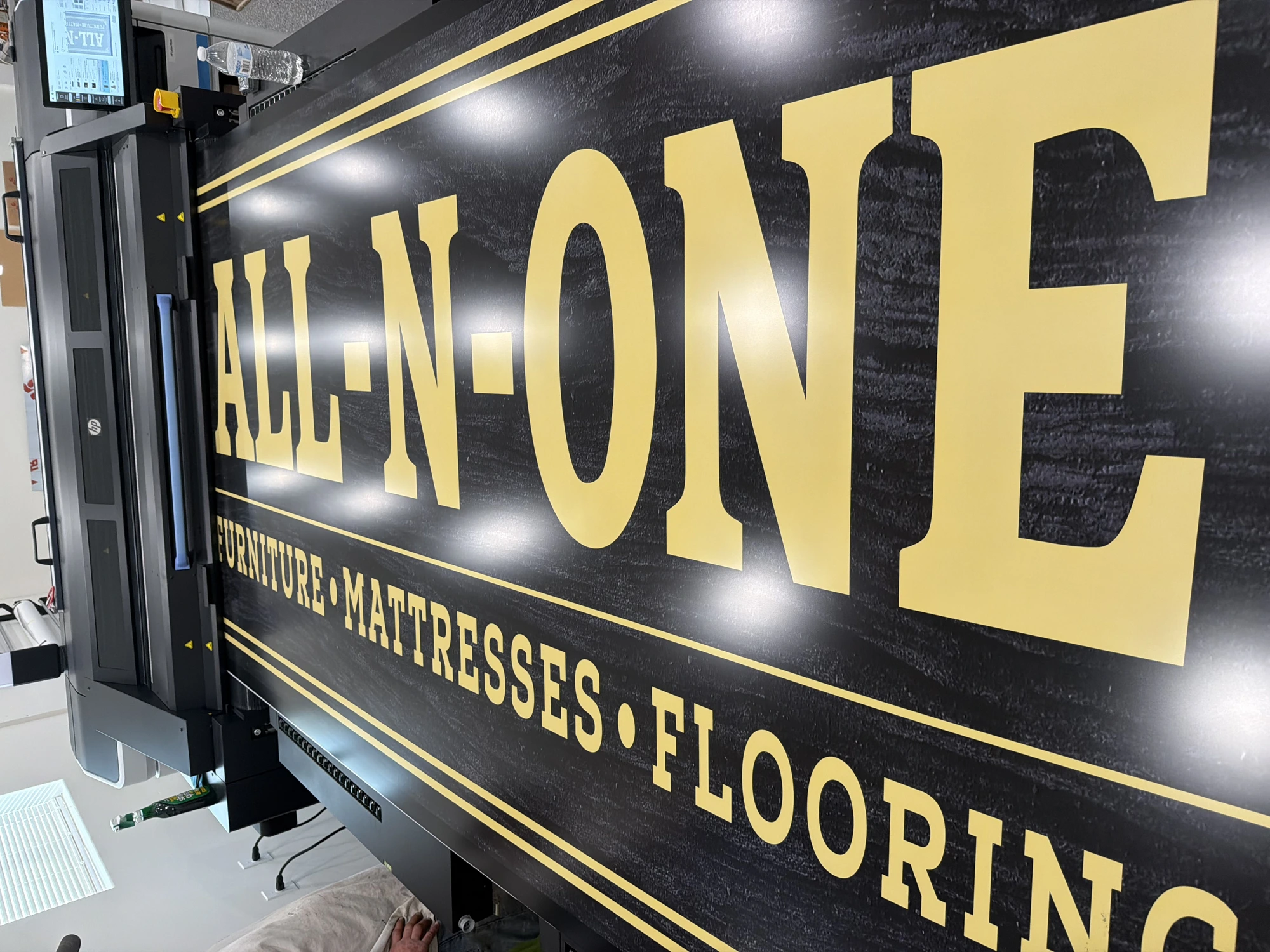ALL-IN-ONE banner fresh off the press at Safeway Kustom Prints